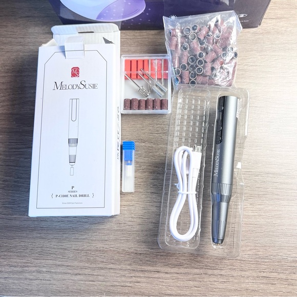 DIY Manicure Nail UV Lamp Nail Drill Hand Rest Gel Nails Dip Powder Bundle - Picture 3 of 15